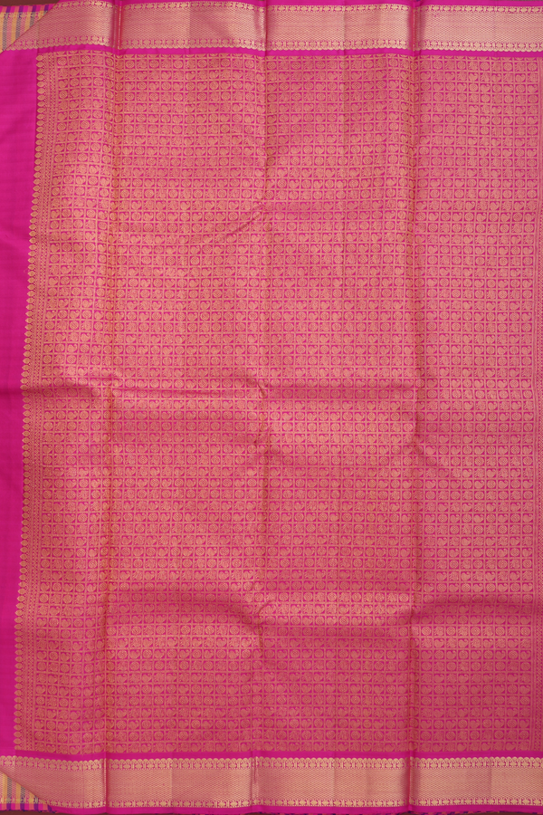 Kanchipuram Silk Saree In Multicolor With Checks Design