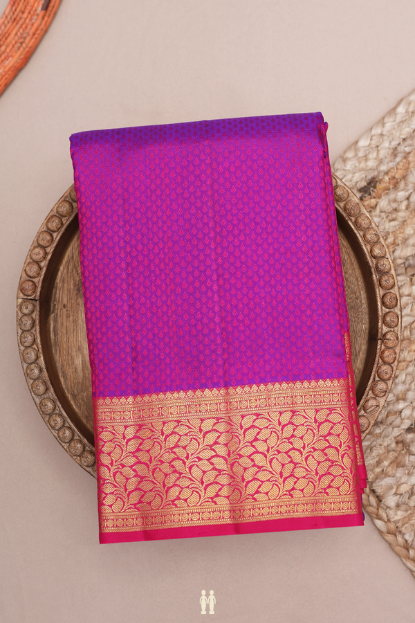 Kanchipuram Silk Saree In Purple With Jacquard Pattern