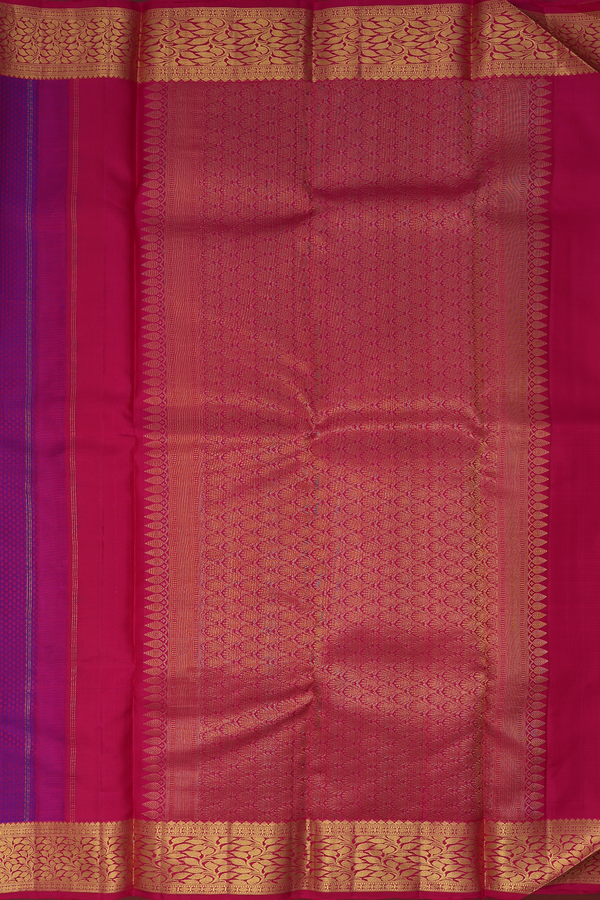 Kanchipuram Silk Saree In Purple With Jacquard Pattern