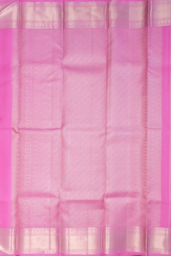 Kanchipuram Silk Saree Pink With Peacock And Chakram Buttas