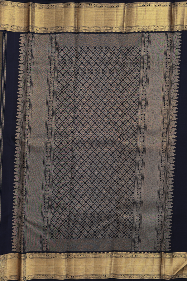 Kanchipuram Silk Saree In Mustard Yellow With Floral Buttas