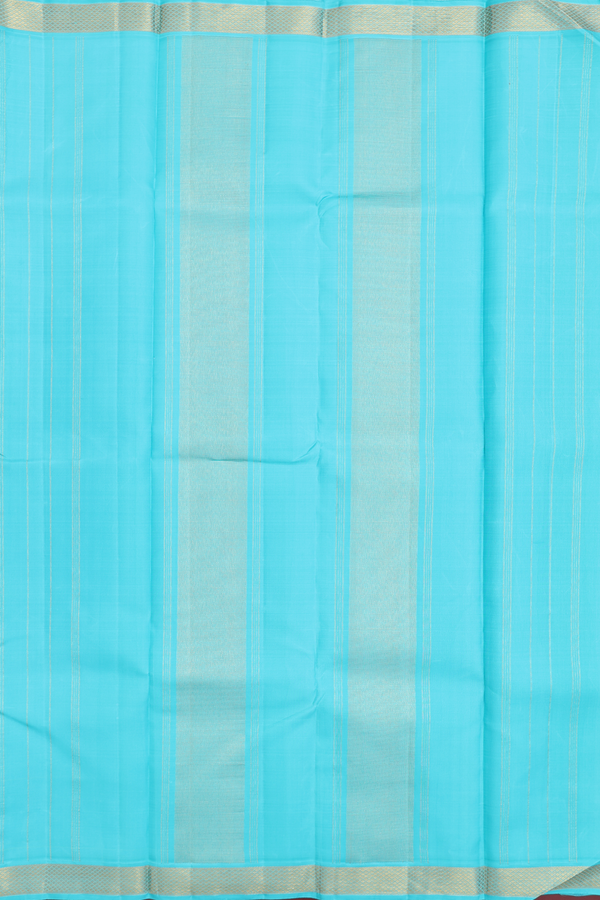 Kanchipuram Silk Saree In Sea Green With Contrast Border