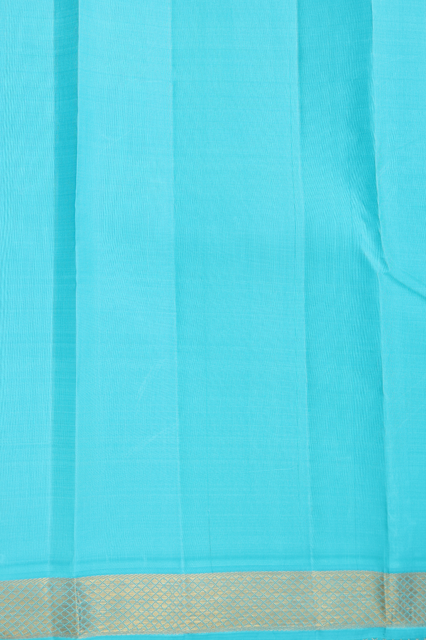 Kanchipuram Silk Saree In Sea Green With Contrast Border