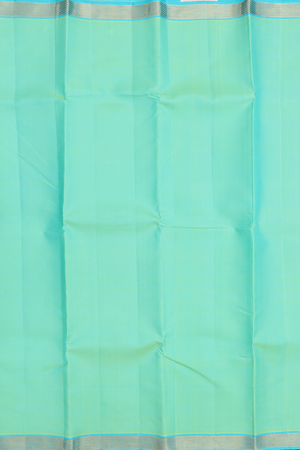 Kanchipuram Silk Saree In Sea Green With Contrast Border