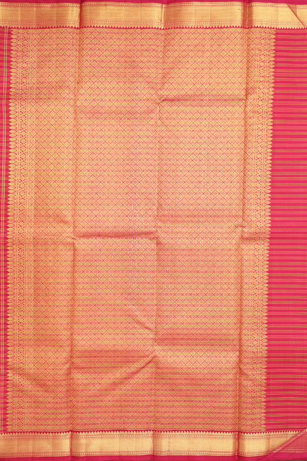 Kanchipuram Silk Saree In Red With Checks Design