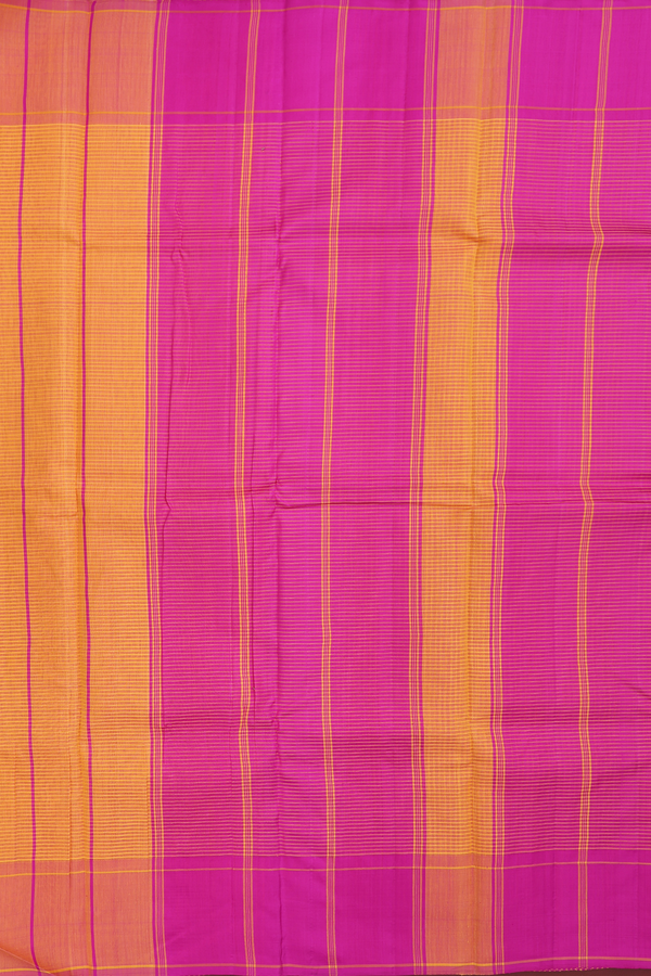 Koorainadu Silk Cotton Saree In Magenta And Orange With Checks