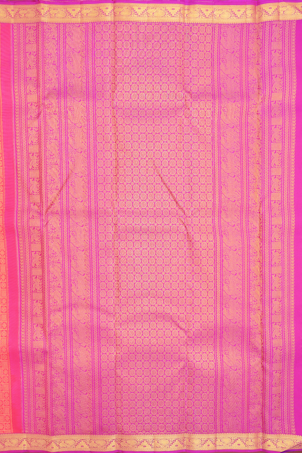 Kanchipuram Silk Saree In Red With Brocade Design