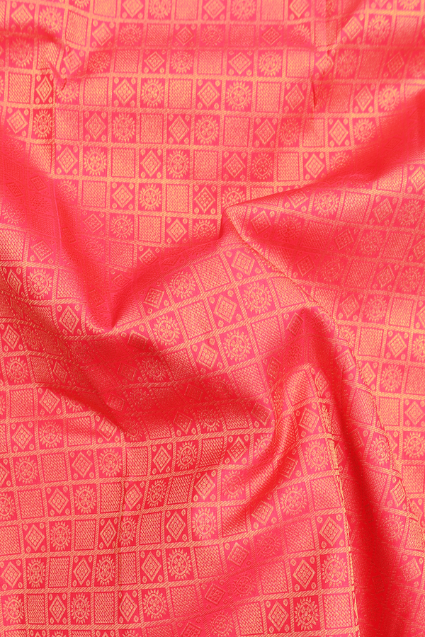 Kanchipuram Silk Saree In Red With Brocade Design