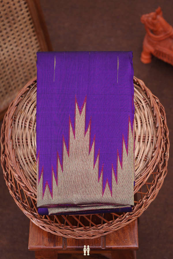 Kanchipuram Silk Saree In Purple With Malli Moggu Motifs