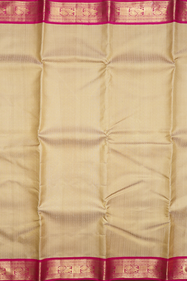 Kanchipuram Silk Saree In Tan Brown With Jacquard Pattern