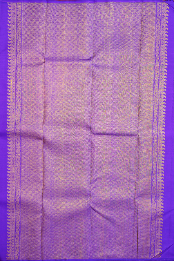 Kanchipuram Silk Saree In Royal Purple With Brocade Design
