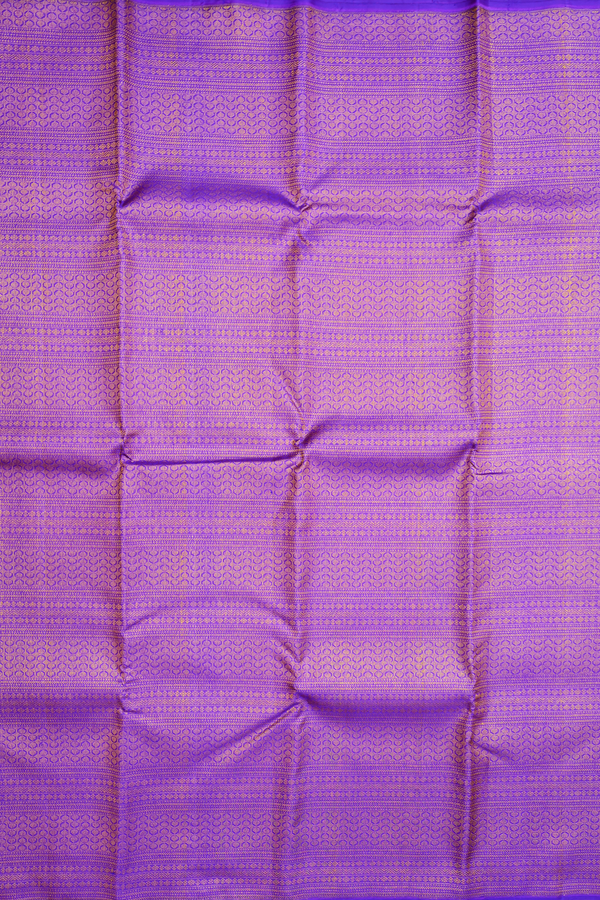 Kanchipuram Silk Saree In Royal Purple With Brocade Design