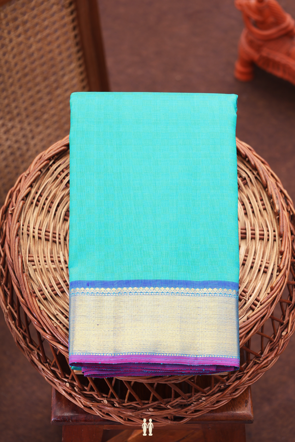 Kanchipuram Silk Saree Blue And Green With Paai Madippu Kattai