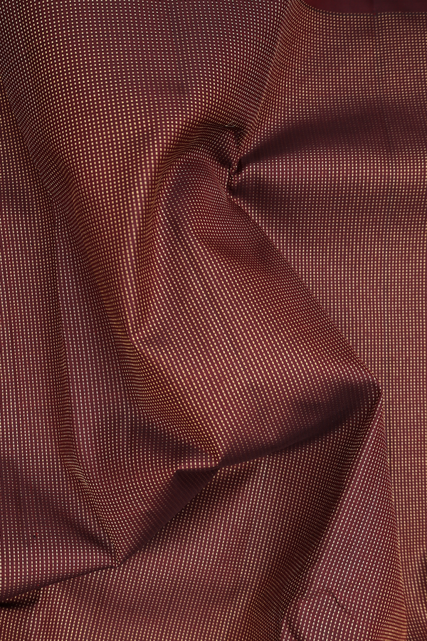 Kanchipuram Silk Saree In Coffee Brown With Stripes Design