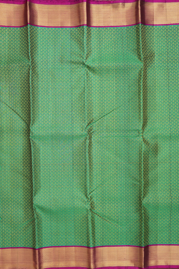Kanchipuram Silk Saree In Green With Jacquard Design