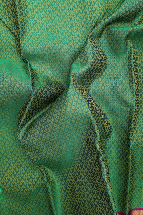 Kanchipuram Silk Saree In Green With Jacquard Design