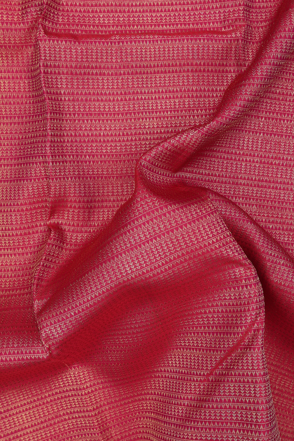 Kanchipuram Silk Saree In Pink With Stripes Design