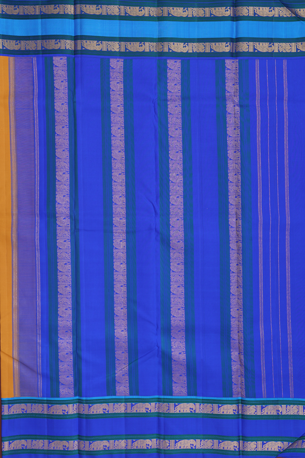 Kanchipuram Silk Saree Mango Yellow With Rettai Pettu Border