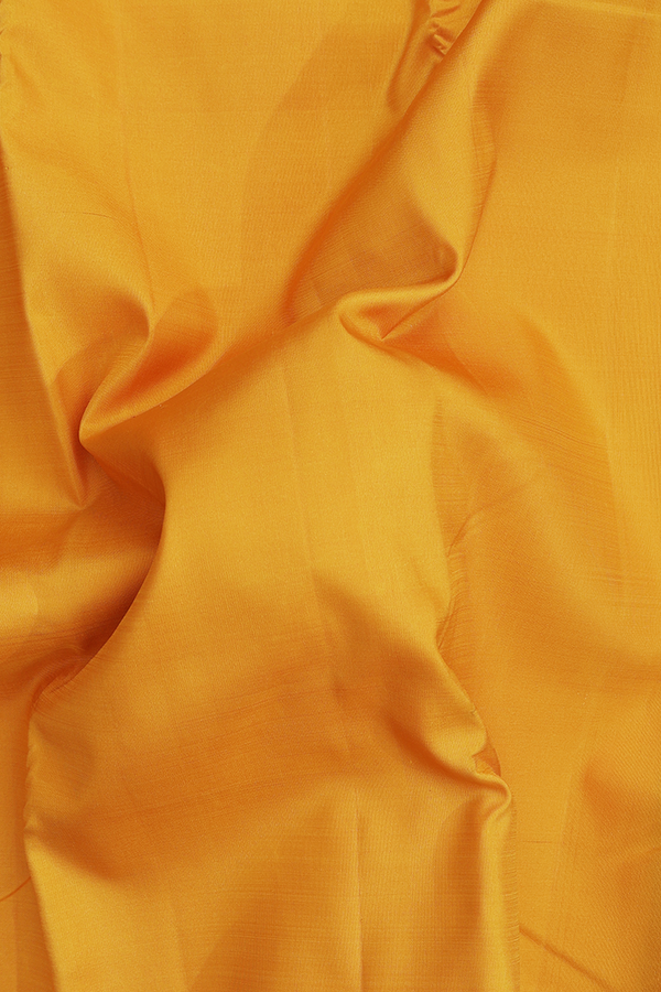 Kanchipuram Silk Saree Mango Yellow With Rettai Pettu Border
