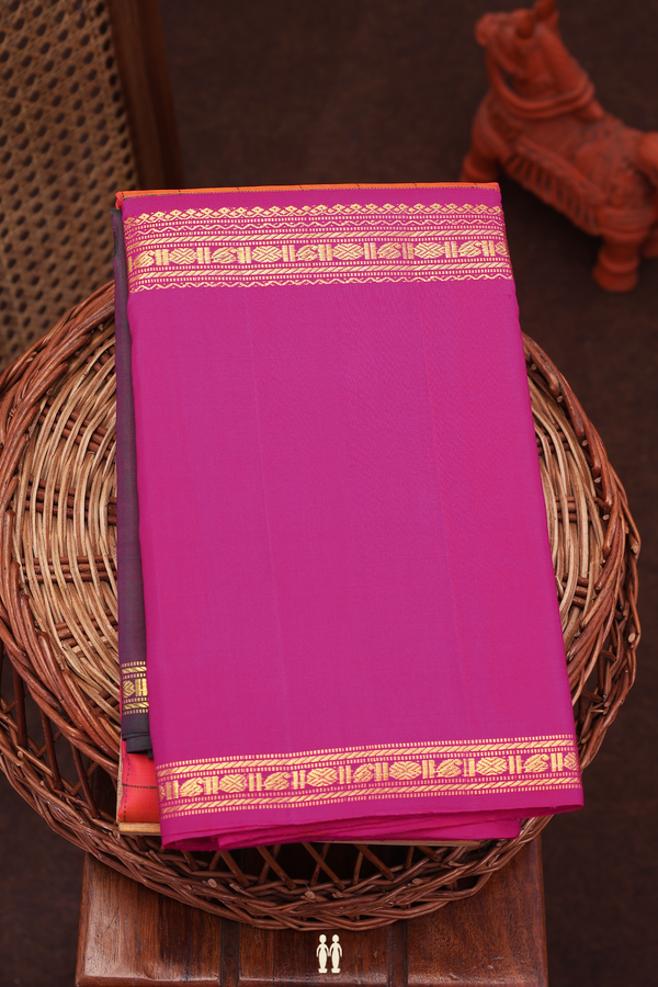 Kanchipuram Silk Saree In Dual Tone With Checks Design