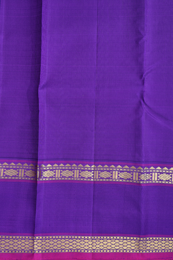 Kanchipuram Silk Saree In Mint Blue With Contrast Border