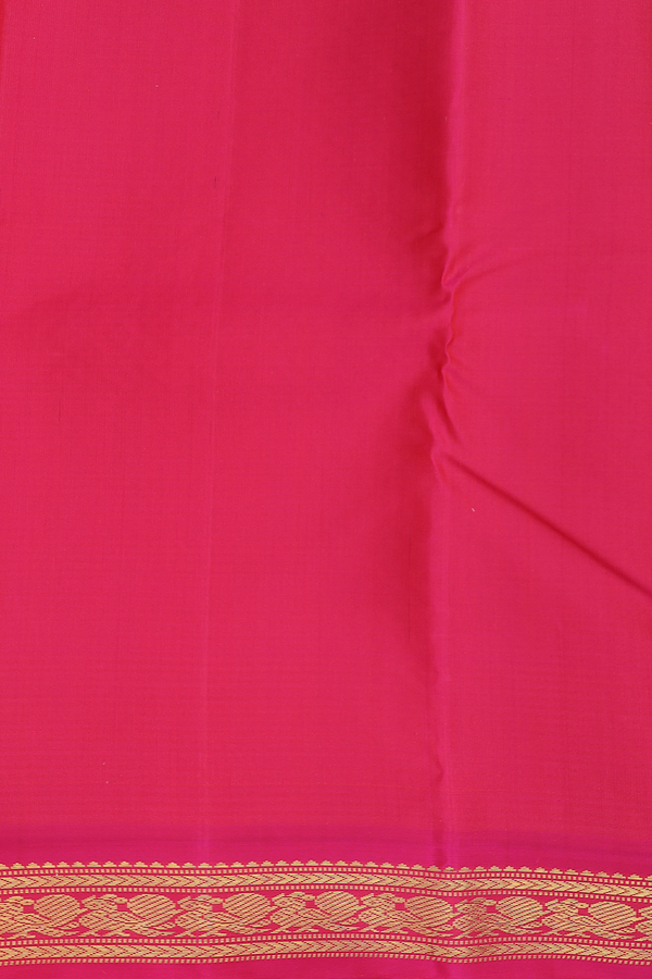 Kanchipuram Silk Saree In White And Brown With Checks Design