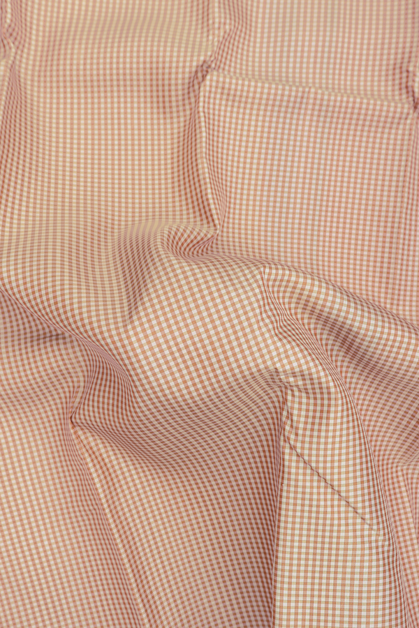 Kanchipuram Silk Saree In White And Brown With Checks Design