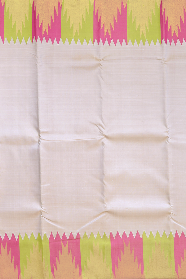 Kanchipuram Silk Saree In Pastel Brown With Temple Border