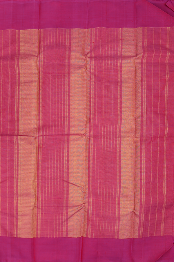 Kanchipuram Silk Saree In Magenta With Checks Design