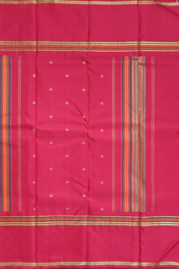 Kanchipuram Silk Saree In Dark Oak Brown With Checks Design