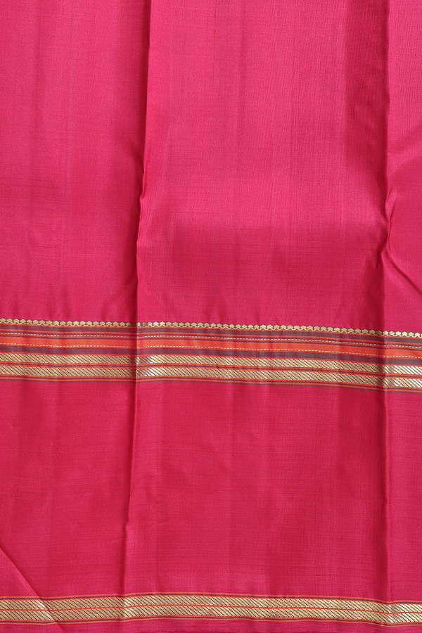 Kanchipuram Silk Saree In Dark Oak Brown With Checks Design