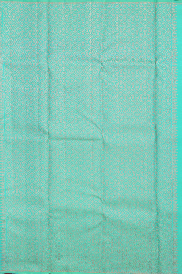 Kanchipuram Silk Saree In Deep Purple With Floral Motifs