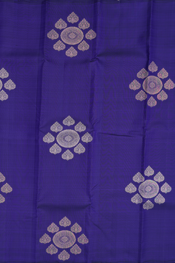 Kanchipuram Silk Saree In Royal Blue With Zari Design