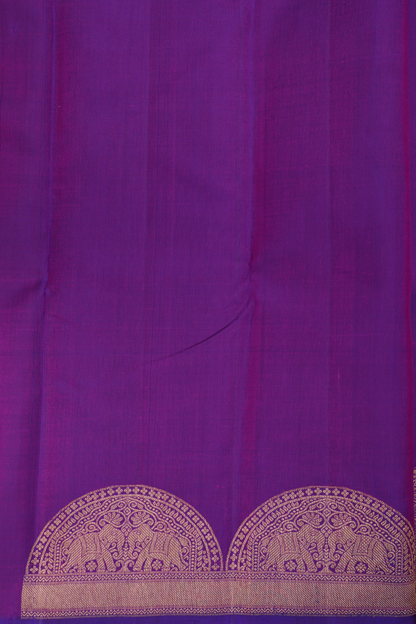 Kanchipuram Silk Saree In Purple With Floral Buttas