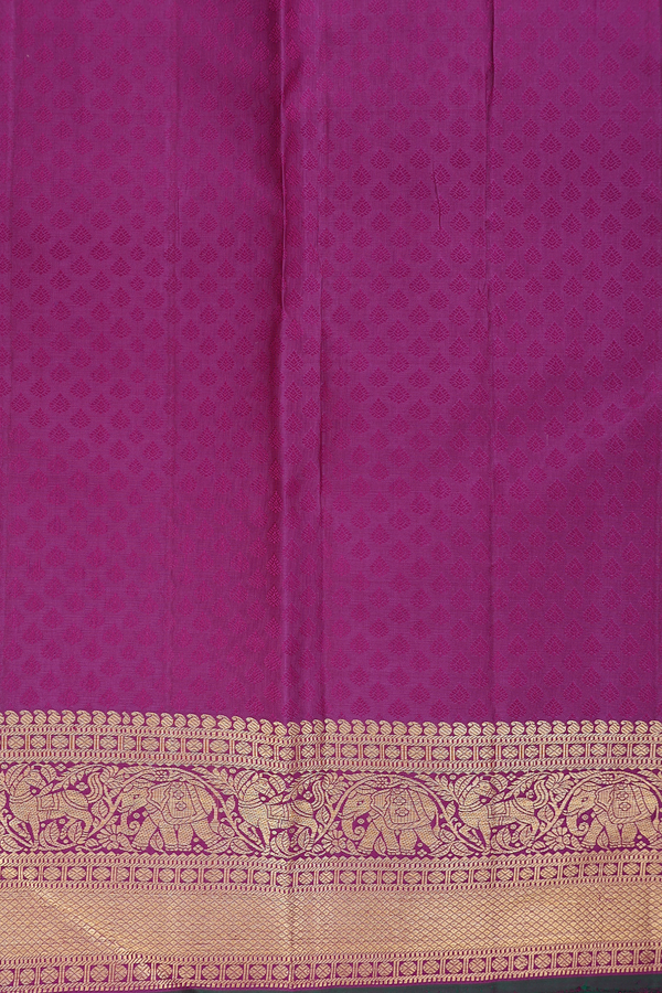 Kanchipuram Silk Saree In Purple With Jacquard Pattern