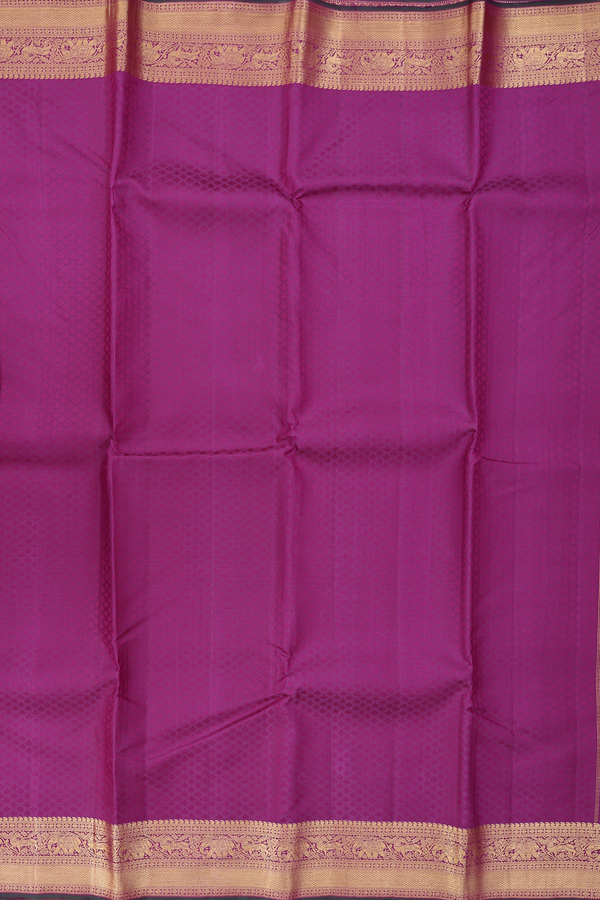 Kanchipuram Silk Saree In Purple With Jacquard Pattern