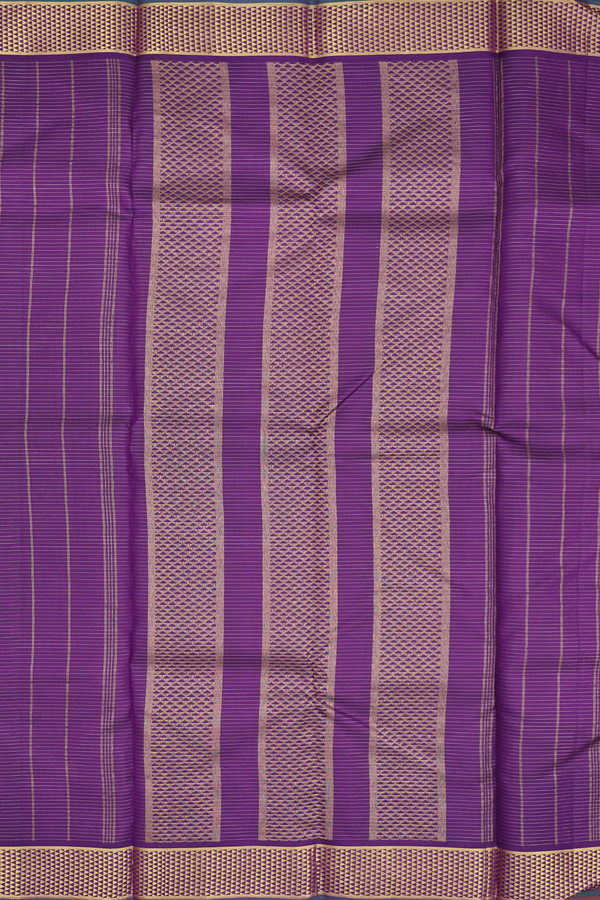 Kanchipuram Silk Saree In Grape Purple With Checks Design