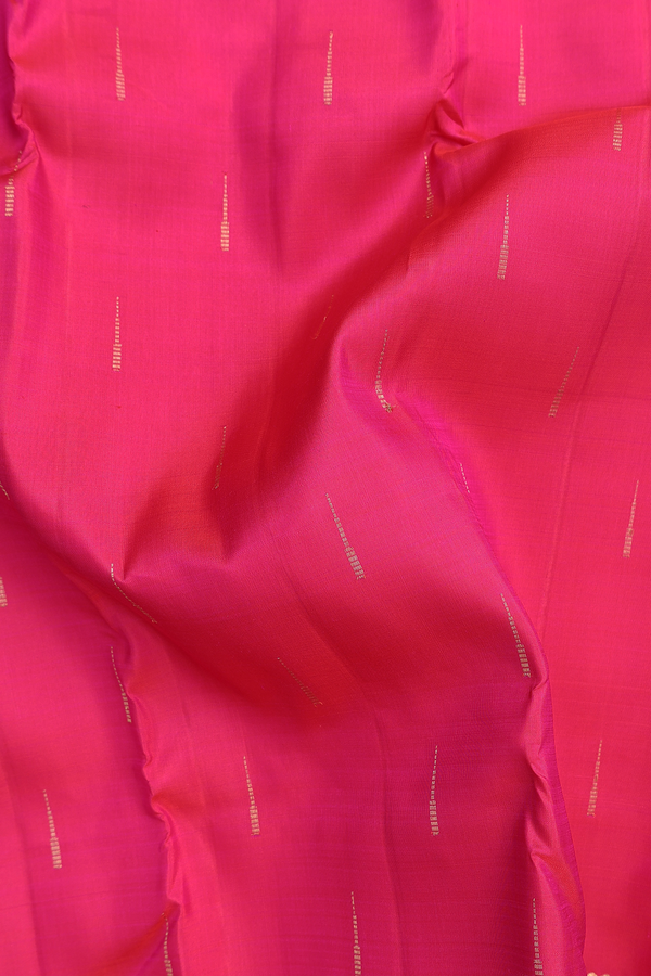 Kanchipuram Silk Saree In Rani Pink With Malli Moggu Buttas