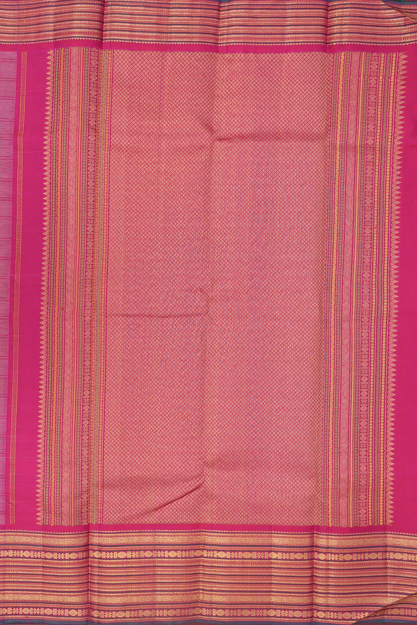 Kanchipuram Silk Saree In Tan Brown With Checks Design