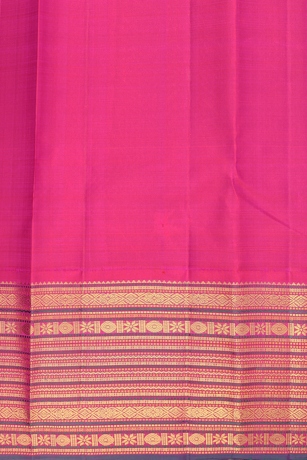 Kanchipuram Silk Saree In Tan Brown With Checks Design