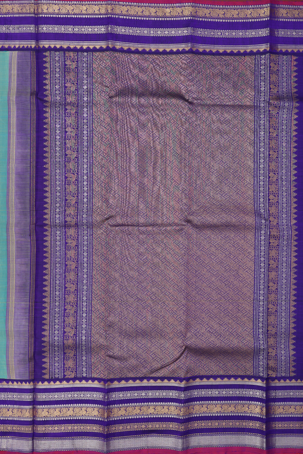 Kanchipuram Silk Saree In Dual Tone With Zari Buttas