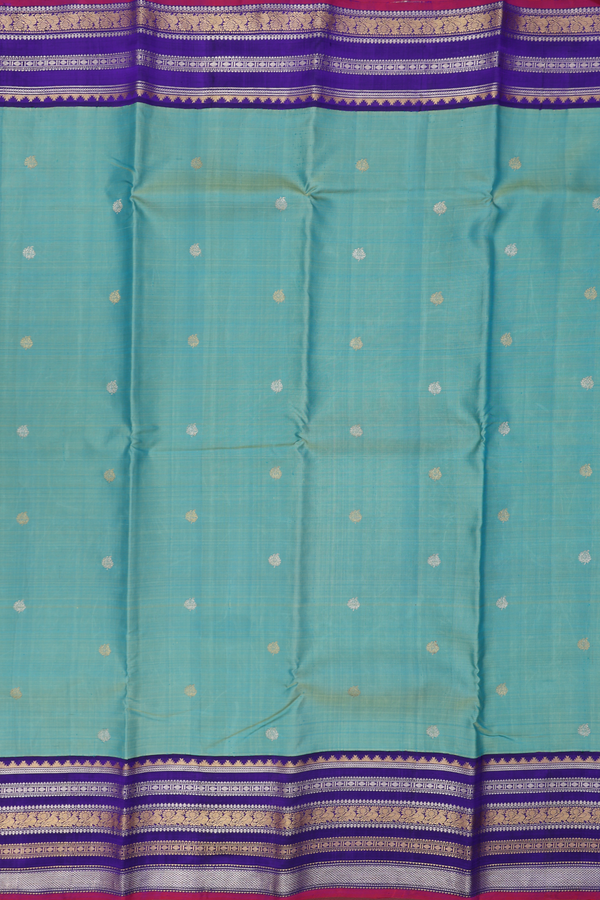 Kanchipuram Silk Saree In Dual Tone With Zari Buttas