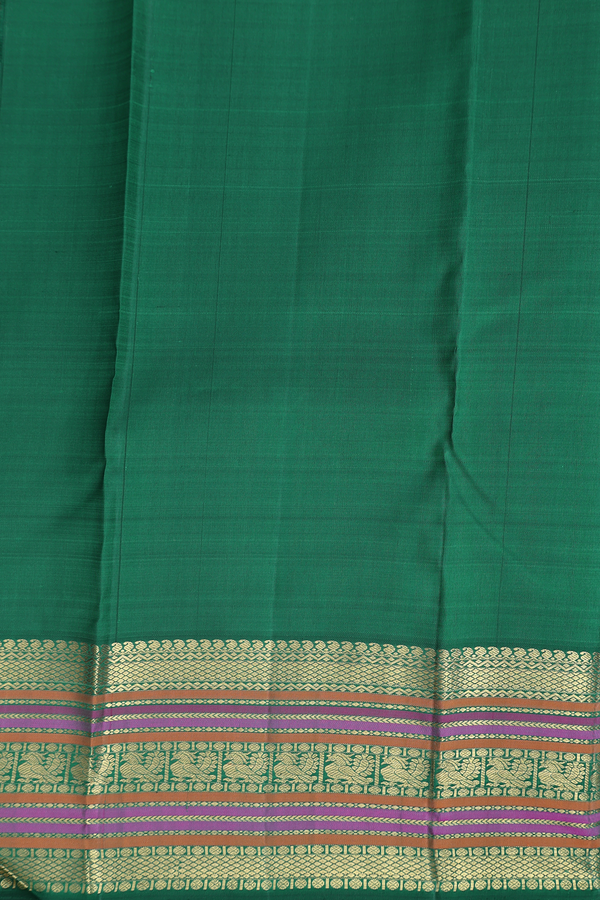 Kanchipuram Silk Saree In Multicolor With Checks Design