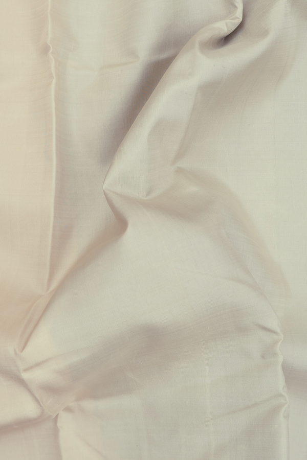 Kanchipuram Silk Saree In Cream Color With Contrast Border