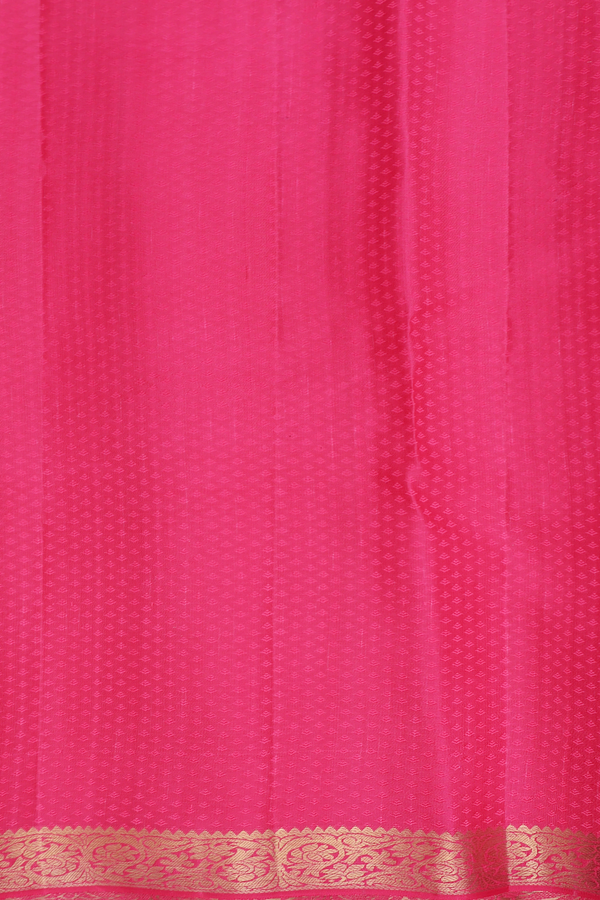 Kanchipuram Silk Saree In Punch Pink With Jacquard Pattern