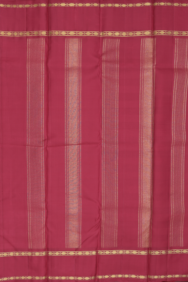 Kanchipuram Silk Saree In Cream And Green With Checks Design