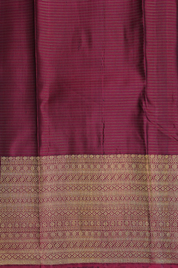 Kanchipuram Silk Saree In Forest Green With Checks Design