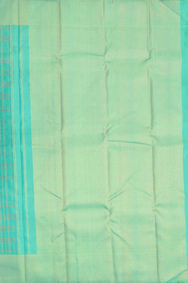 Kanchipuram Silk Saree In Green With Checks Design