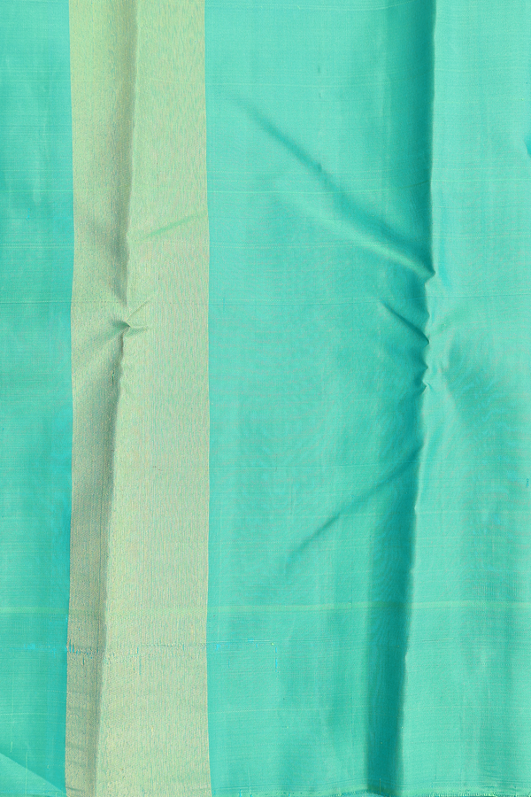 Kanchipuram Silk Saree In Green With Checks Design