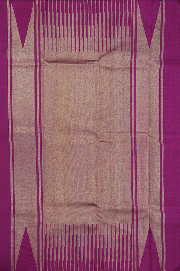 Kanchipuram Silk Saree In Navy Blue With Temple Border
